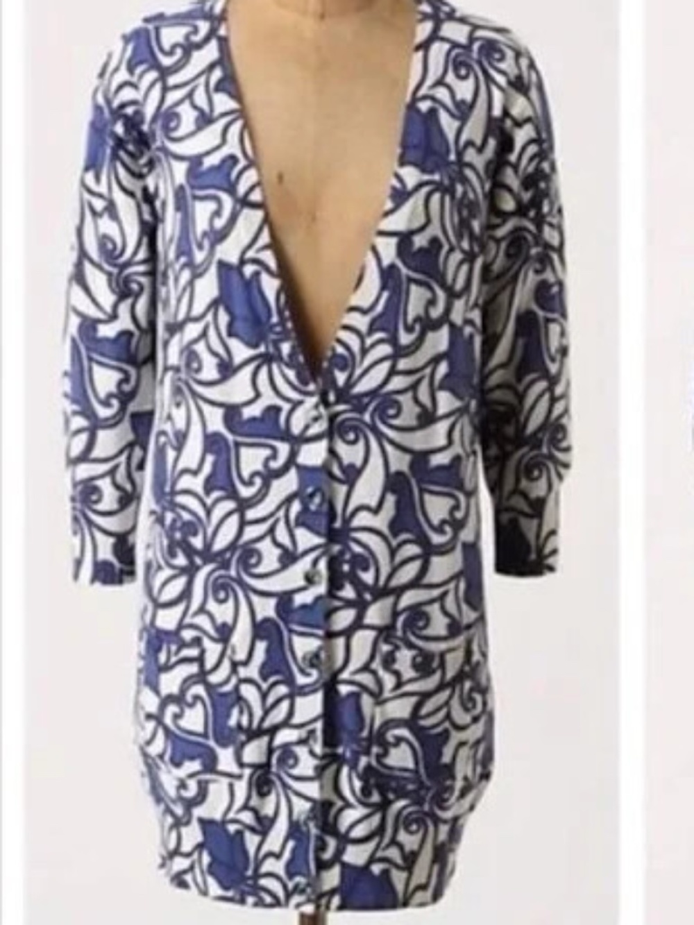 Anthropologie Moth Oversized Full Flourish Boyfriend Cardigan Sweater size S